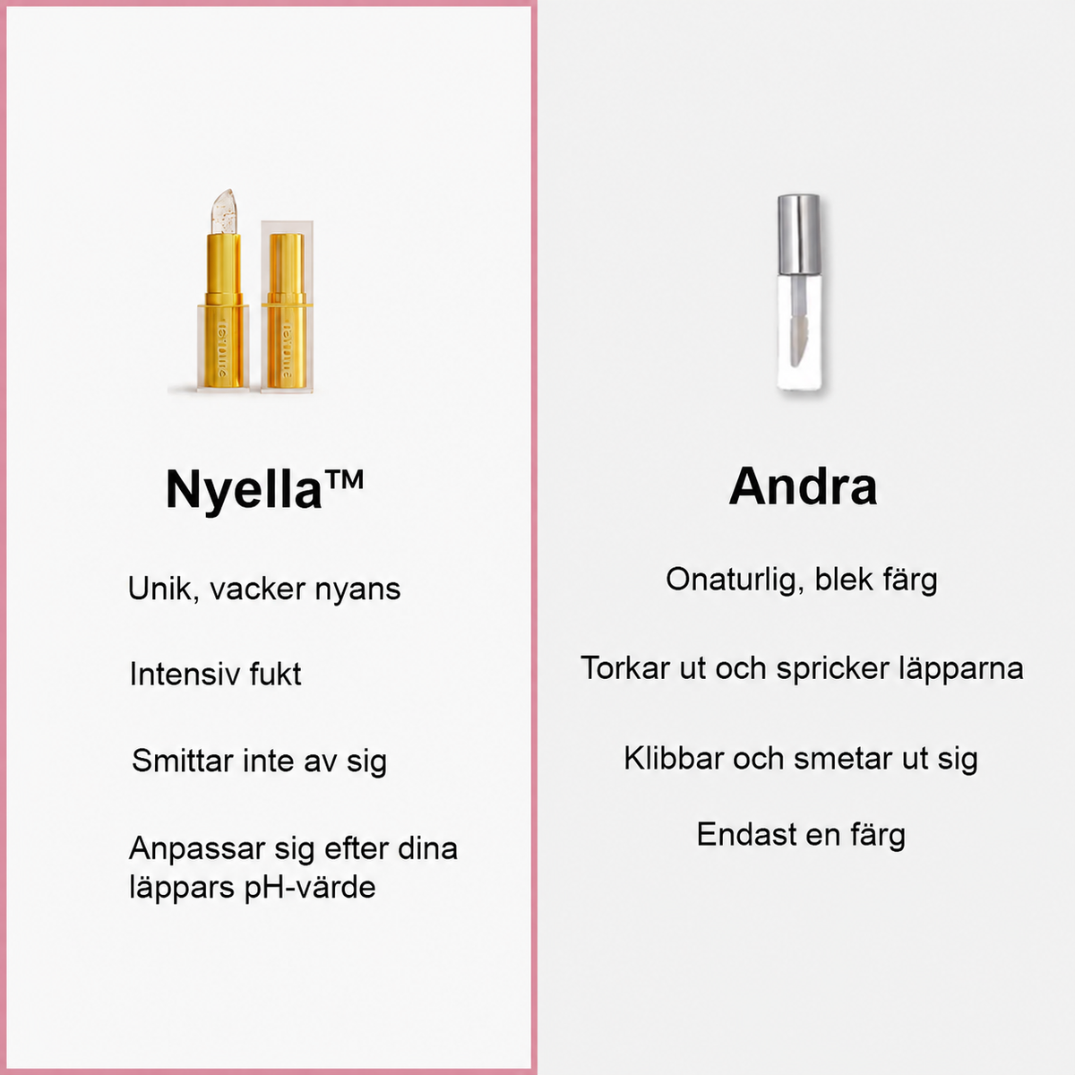 Nyella™ Läppstift | pH-anpassande Färg som Möter Dina Läppar