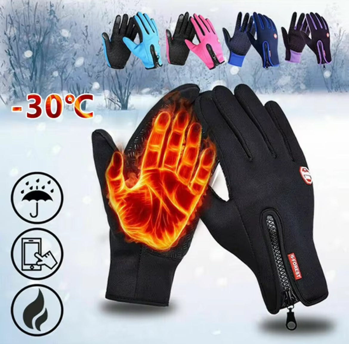 Vantora™  Vinterhandskar – Vattentäta med Pekskärm & Fleece