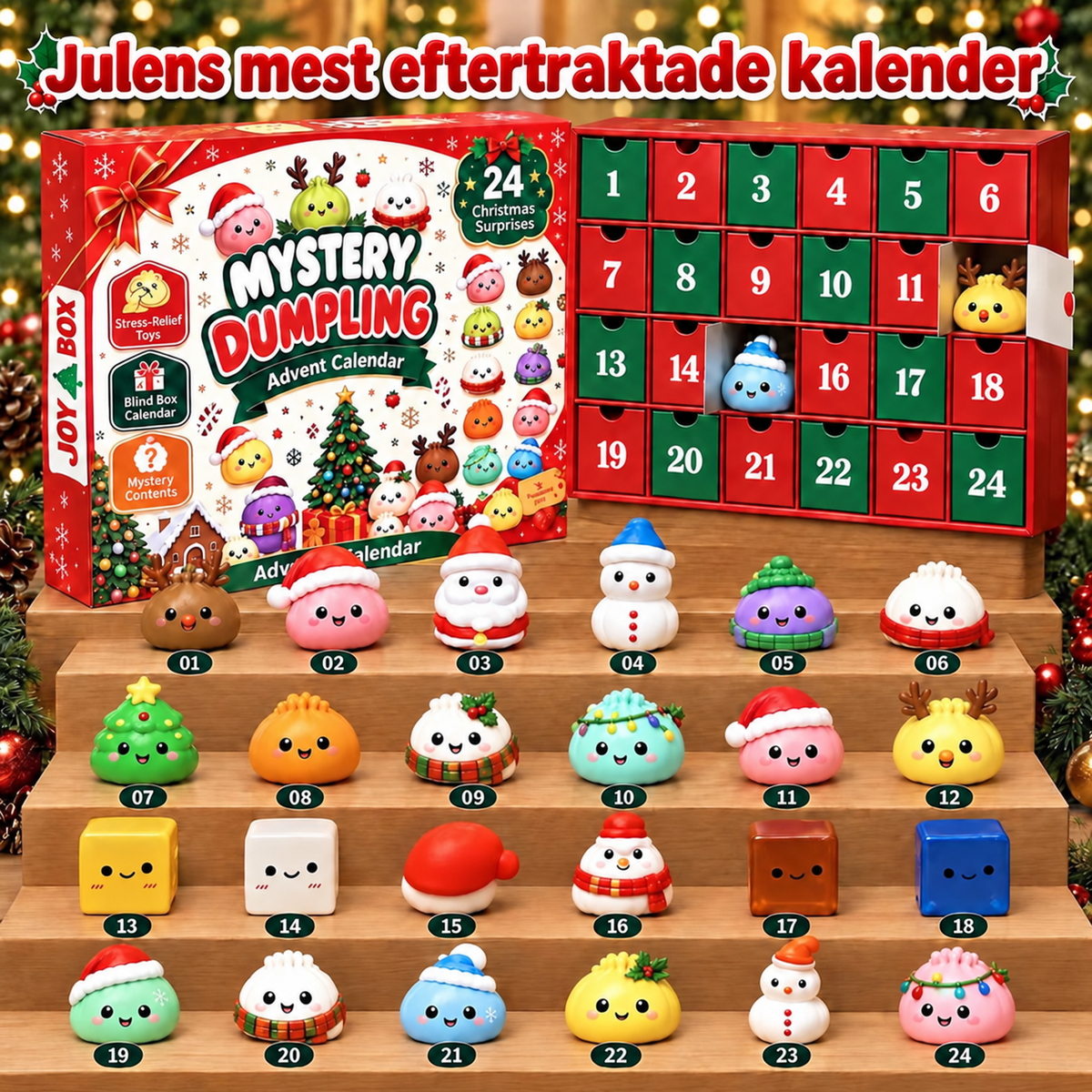 Tomtedumplings Adventskalender – 24 Squishy Överraskningar
