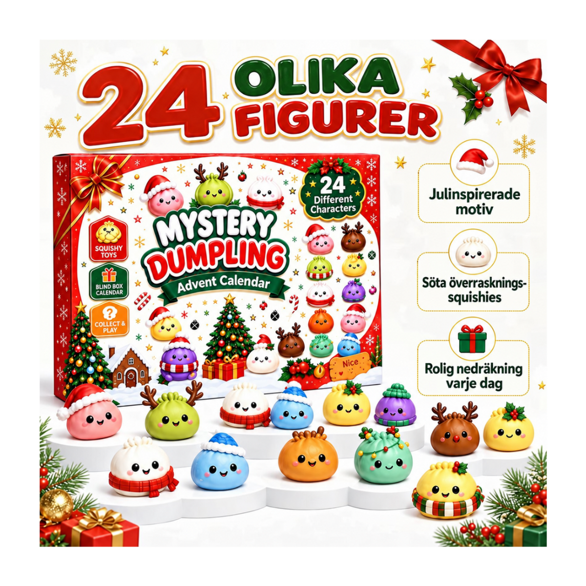Tomtedumplings Adventskalender – 24 Squishy Överraskningar