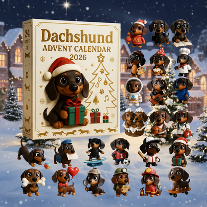 Taxjul Adventskalender 2026 – 24 Små Taxfigurer 🐶🎄