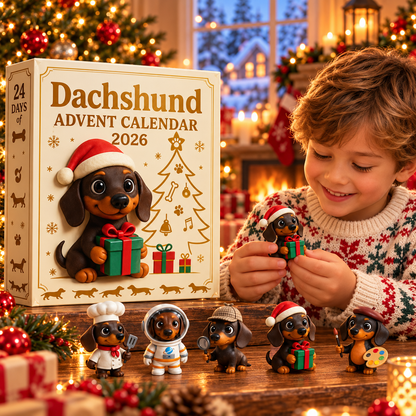 Taxjul Adventskalender 2026 – 24 Små Taxfigurer 🐶🎄