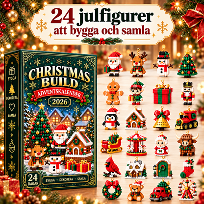 Julbygget™ – Julkalender med 24 figurer att bygga och hänga i granen