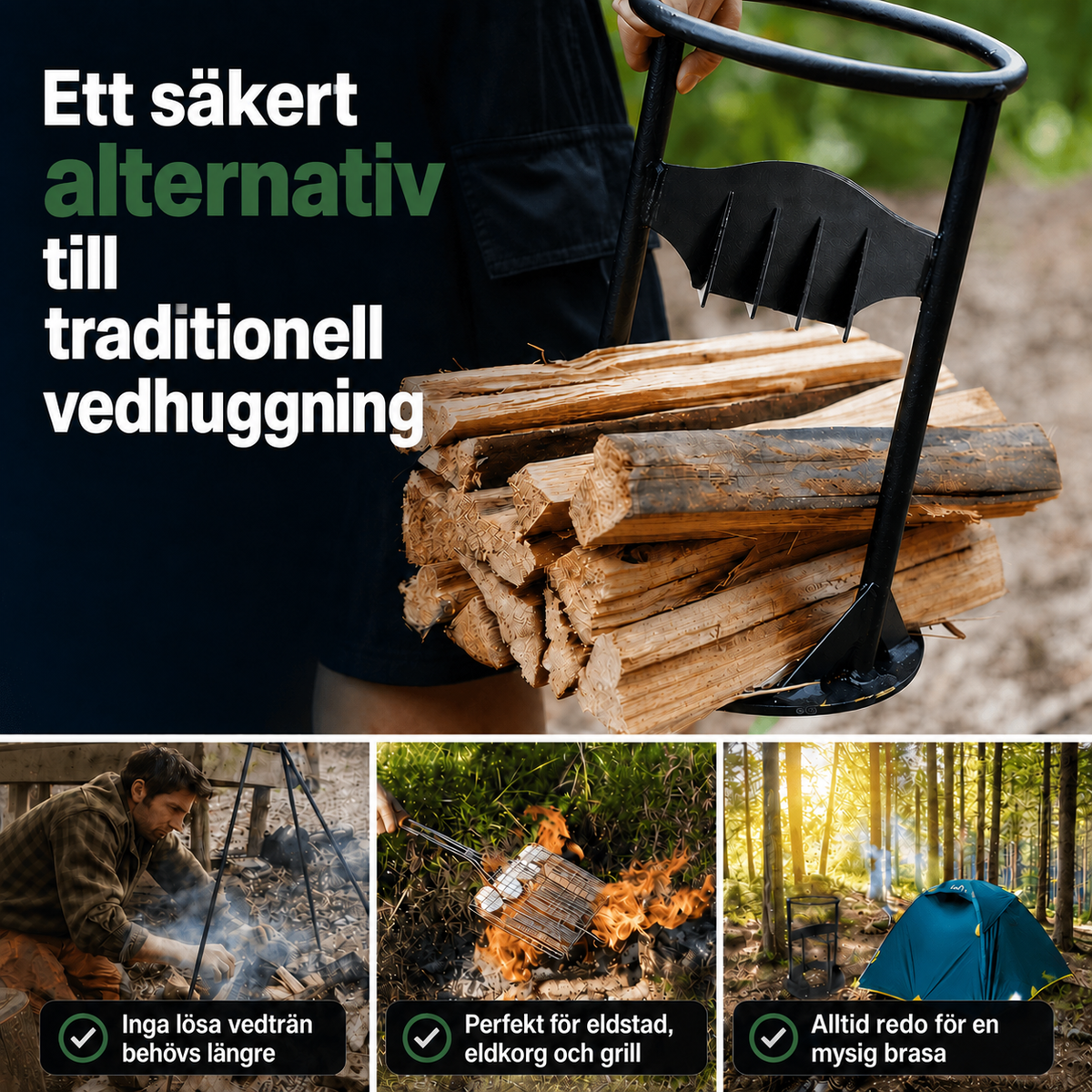 Klyvaren™ – Säker Tändvedsklyv utan Yxa