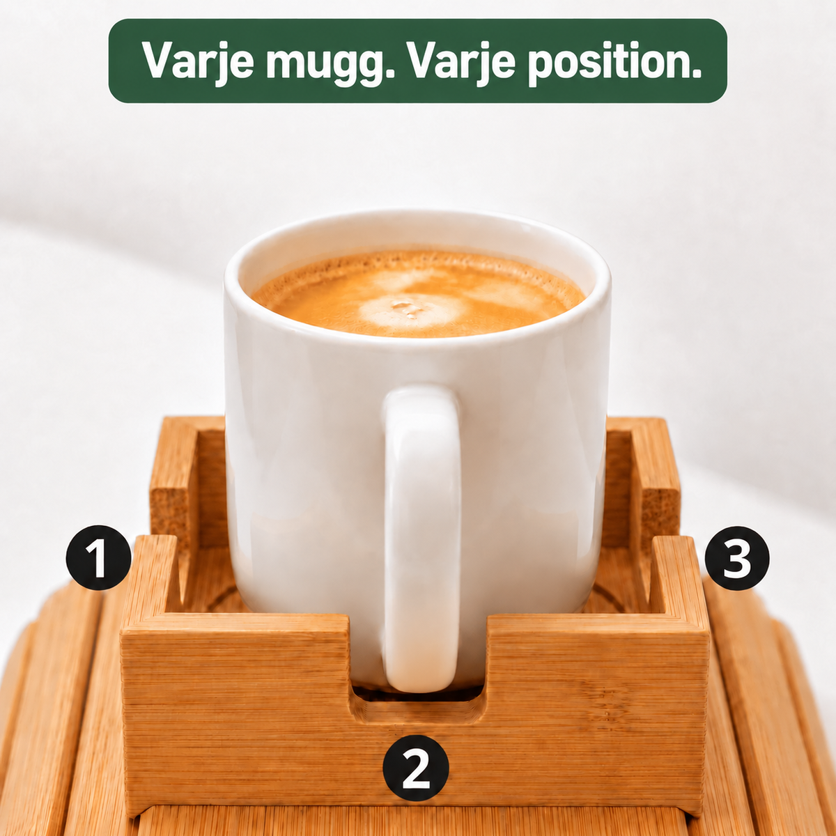 Mysora™ – Halkfri Soffbricka i Bambu med Mugghållare