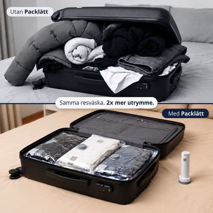Packlätt™ – Vakuumpåsar för Resväskan med USB-C Pump