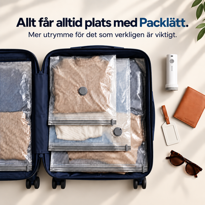 Packlätt™ – Vakuumpåsar för Resväskan med USB-C Pump