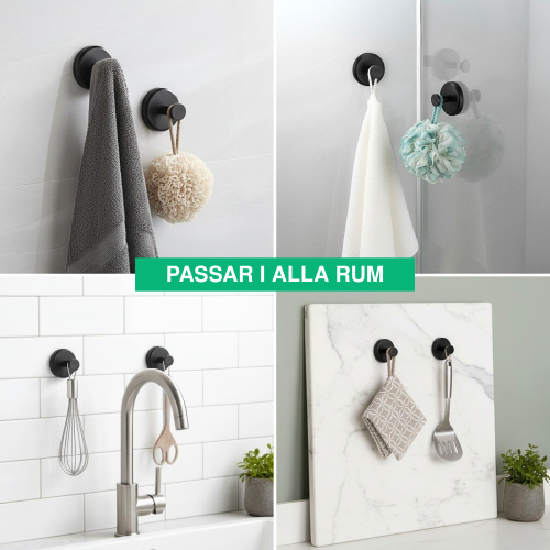 Vikra™ Sugkoppskrokar | Vrid & Lås, Utan Borrning