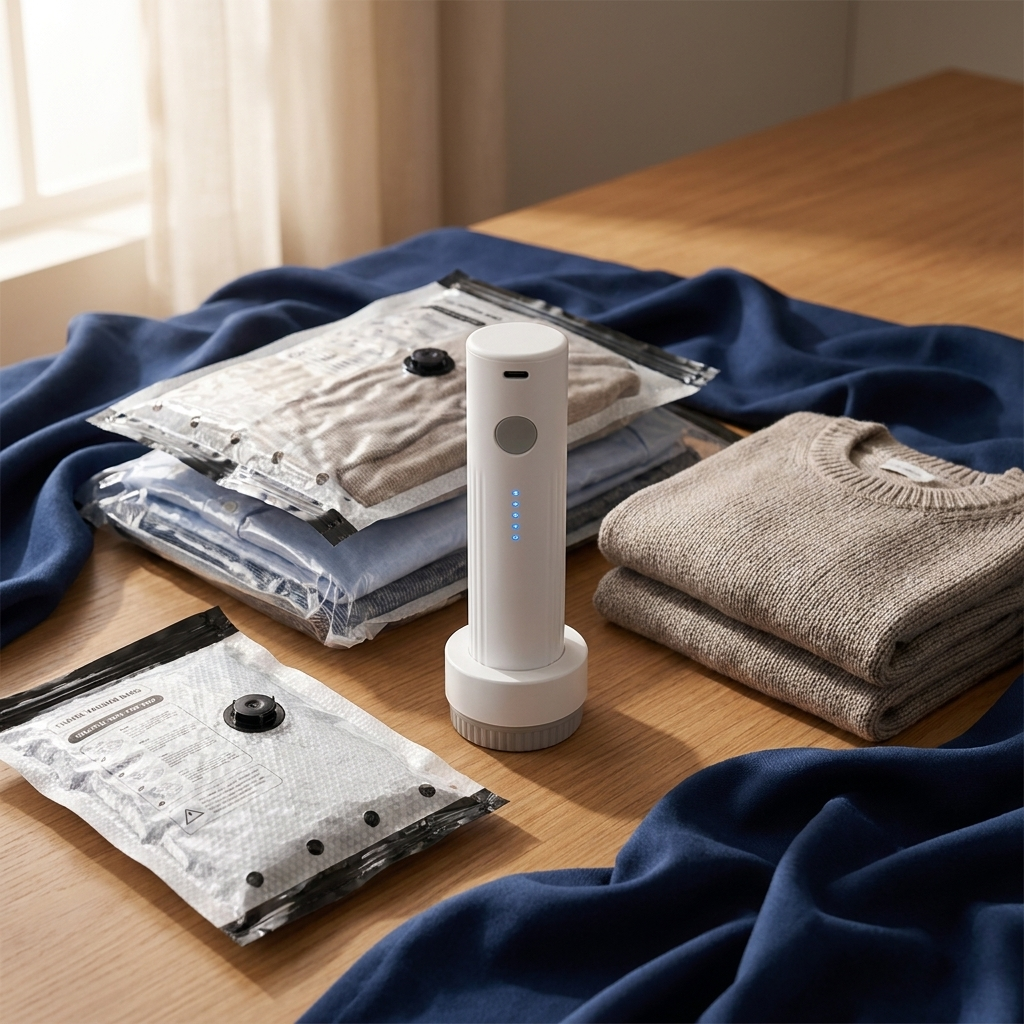 Packlätt™ – Vakuumpåsar för Resväskan med USB-C Pump